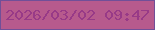 文字の大きさ：3、枠の色：714f98、背景の色：b75a8d、文字の色：983a87 無料ブログパーツのブログ時計