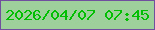 文字の大きさ：3、枠の色：714f9f、背景の色：9ed09b、文字の色：03bf03 無料ブログパーツのブログ時計