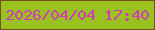 文字の大きさ：4、枠の色：715019、背景の色：99c220、文字の色：d13cb6 無料ブログパーツのブログ時計