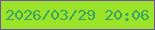 文字の大きさ：2、枠の色：7151a5、背景の色：9be328、文字の色：39a262 無料ブログパーツのブログ時計