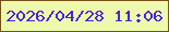 文字の大きさ：5、枠の色：715317、背景の色：eef9ac、文字の色：4822df 無料ブログパーツのブログ時計