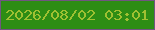 文字の大きさ：3、枠の色：715581、背景の色：2d8d14、文字の色：9fc032 無料ブログパーツのブログ時計