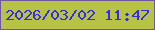 文字の大きさ：4、枠の色：71579f、背景の色：b6c344、文字の色：382be4 無料ブログパーツのブログ時計