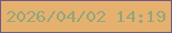 文字の大きさ：2、枠の色：715984、背景の色：e6b16f、文字の色：93a67a 無料ブログパーツのブログ時計