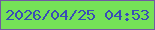 文字の大きさ：3、枠の色：715aa2、背景の色：75e257、文字の色：394db6 無料ブログパーツのブログ時計