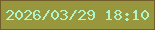 文字の大きさ：4、枠の色：715c2c、背景の色：99973d、文字の色：aff6ca 無料ブログパーツのブログ時計