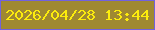 文字の大きさ：3、枠の色：7162de、背景の色：9f8931、文字の色：fced0d 無料ブログパーツのブログ時計