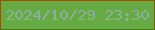 文字の大きさ：4、枠の色：71640b、背景の色：66aa44、文字の色：8daf9c 無料ブログパーツのブログ時計