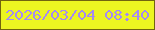 文字の大きさ：1、枠の色：71640f、背景の色：ecf521、文字の色：a58bf3 無料ブログパーツのブログ時計
