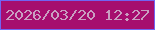 文字の大きさ：2、枠の色：7164f2、背景の色：a60e6e、文字の色：c99fc1 無料ブログパーツのブログ時計