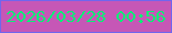 文字の大きさ：2、枠の色：7166ed、背景の色：c657b6、文字の色：0aef76 無料ブログパーツのブログ時計