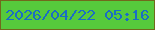 文字の大きさ：1、枠の色：71691c、背景の色：56ca3c、文字の色：1a6dc5 無料ブログパーツのブログ時計