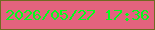 文字の大きさ：1、枠の色：716921、背景の色：e3637e、文字の色：02fd1c 無料ブログパーツのブログ時計