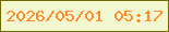 文字の大きさ：5、枠の色：716a00、背景の色：f4f8d1、文字の色：fe8a2b 無料ブログパーツのブログ時計