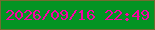 文字の大きさ：5、枠の色：716c2f、背景の色：039423、文字の色：f900a6 無料ブログパーツのブログ時計