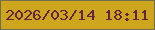 文字の大きさ：4、枠の色：716e4d、背景の色：cda61d、文字の色：642340 無料ブログパーツのブログ時計