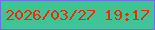 文字の大きさ：1、枠の色：716eec、背景の色：40c497、文字の色：eb2d02 無料ブログパーツのブログ時計
