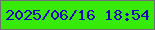 文字の大きさ：4、枠の色：716f76、背景の色：37ea0a、文字の色：1906bb 無料ブログパーツのブログ時計