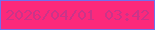 文字の大きさ：1、枠の色：716fec、背景の色：fc297b、文字の色：cb3489 無料ブログパーツのブログ時計
