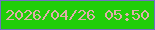 文字の大きさ：1、枠の色：7170c2、背景の色：20ce08、文字の色：deaeaa 無料ブログパーツのブログ時計