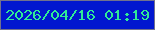 文字の大きさ：3、枠の色：71718d、背景の色：0116cf、文字の色：30ea96 無料ブログパーツのブログ時計