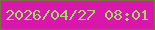 文字の大きさ：3、枠の色：717738、背景の色：d917ac、文字の色：a2da65 無料ブログパーツのブログ時計