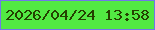 文字の大きさ：2、枠の色：7177e9、背景の色：52e943、文字の色：244100 無料ブログパーツのブログ時計