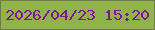 文字の大きさ：1、枠の色：71794a、背景の色：90b449、文字の色：83129d 無料ブログパーツのブログ時計