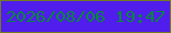 文字の大きさ：3、枠の色：717b22、背景の色：501dec、文字の色：068640 無料ブログパーツのブログ時計
