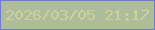 文字の大きさ：5、枠の色：717bc8、背景の色：aebd99、文字の色：cdd19f 無料ブログパーツのブログ時計