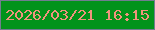 文字の大きさ：2、枠の色：717d8f、背景の色：02931a、文字の色：f0947d 無料ブログパーツのブログ時計