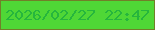 文字の大きさ：5、枠の色：717f29、背景の色：4fd736、文字の色：26b63d 無料ブログパーツのブログ時計