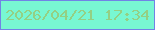 文字の大きさ：5、枠の色：7183e5、背景の色：78f7d2、文字の色：94d084 無料ブログパーツのブログ時計