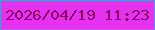 文字の大きさ：1、枠の色：7183e7、背景の色：e432ee、文字の色：8a0a69 無料ブログパーツのブログ時計