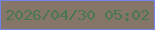 文字の大きさ：4、枠の色：7184eb、背景の色：857669、文字の色：497752 無料ブログパーツのブログ時計