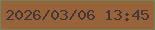 文字の大きさ：1、枠の色：71855c、背景の色：98633b、文字の色：453736 無料ブログパーツのブログ時計