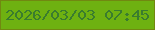 文字の大きさ：1、枠の色：718811、背景の色：6eb111、文字の色：3a7c2e 無料ブログパーツのブログ時計