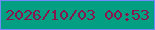 文字の大きさ：4、枠の色：7189ff、背景の色：029f82、文字の色：88154d 無料ブログパーツのブログ時計