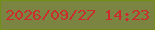 文字の大きさ：5、枠の色：718e17、背景の色：7b8541、文字の色：cb2c2e 無料ブログパーツのブログ時計