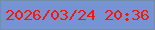 文字の大きさ：5、枠の色：718ea5、背景の色：7693d2、文字の色：f4180b 無料ブログパーツのブログ時計
