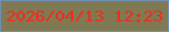 文字の大きさ：1、枠の色：718eb5、背景の色：7f7a53、文字の色：f6271b 無料ブログパーツのブログ時計