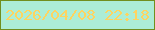 文字の大きさ：2、枠の色：718f1d、背景の色：acedd6、文字の色：fed460 無料ブログパーツのブログ時計