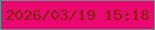 文字の大きさ：3、枠の色：718f90、背景の色：eb076f、文字の色：832401 無料ブログパーツのブログ時計