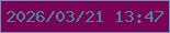 文字の大きさ：5、枠の色：718fb8、背景の色：790257、文字の色：4d879a 無料ブログパーツのブログ時計