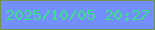 文字の大きさ：4、枠の色：71944c、背景の色：738ffc、文字の色：39e285 無料ブログパーツのブログ時計