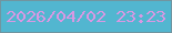 文字の大きさ：2、枠の色：7195a0、背景の色：52b6d0、文字の色：d998e3 無料ブログパーツのブログ時計