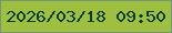 文字の大きさ：3、枠の色：719680、背景の色：9fbf3f、文字の色：0a3b2c 無料ブログパーツのブログ時計