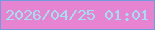 文字の大きさ：4、枠の色：719bdc、背景の色：e684d1、文字の色：a1e0f1 無料ブログパーツのブログ時計