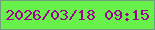 文字の大きさ：3、枠の色：719e7b、背景の色：67f14a、文字の色：9f0393 無料ブログパーツのブログ時計