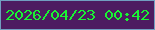 文字の大きさ：5、枠の色：719fc1、背景の色：4d1c61、文字の色：19f333 無料ブログパーツのブログ時計
